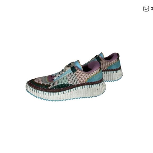 Stella McCartney Eclypse Multicolor Knit Platform Sneakers - Picture 2 of 2